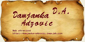 Damjanka Adžović vizit kartica